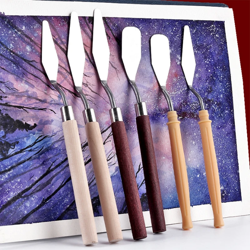 7Pcs/Set Stainless Steel Oil Painting Knives Artist Crafts Spatula Palette Knife Gouache Supplies Oil Painting Knife Scraper Art hampton 5pcs set stainless palette knife steel oil knives crafts spatula set for artist oil painting mixed scraper art supplies