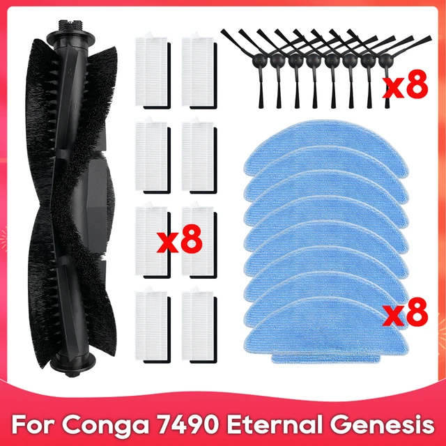 Fit For Conga 7490 Eternal Genesis X-Treme / 7290 Eternal Home Genesis  X-Treme Roller Side Brush Filter Mop Robot Vacuums Part - AliExpress