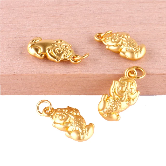 10pcs/lot Gold Plated Charms Lucky Skull,Lotus Root Pendant Alloy  Accessories diy Bracelets Necklace Charm