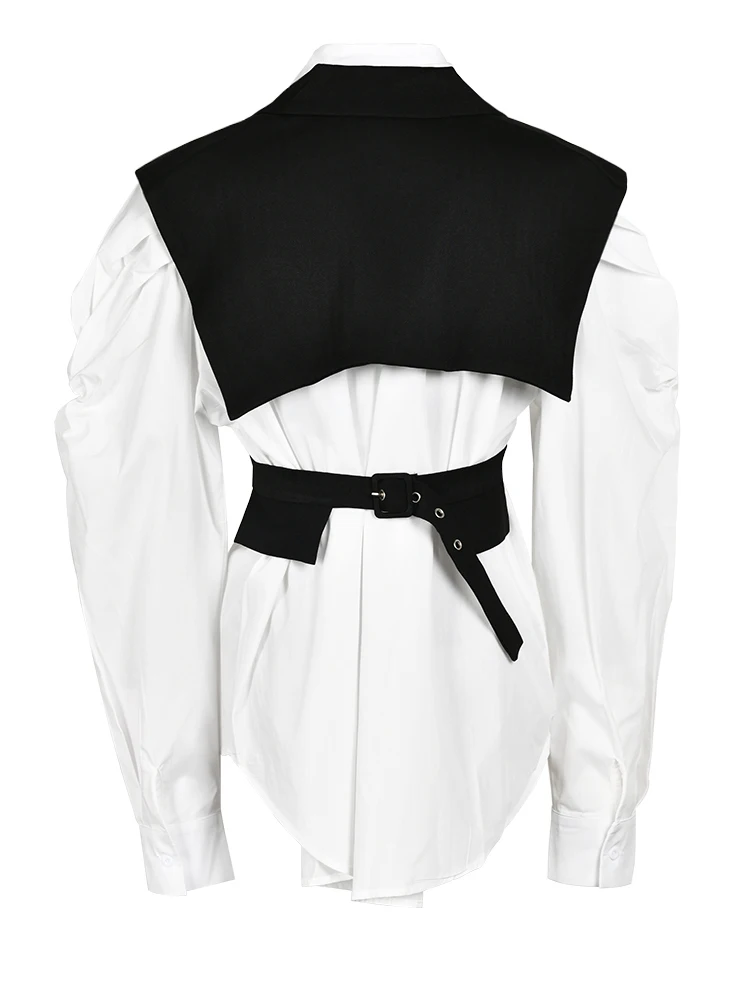 BZVW Fashion Women's Trendy Coat Top Two Piece 2024 Spring Autumn New Contrast Color Designer Versatile Shirt Jacket Female