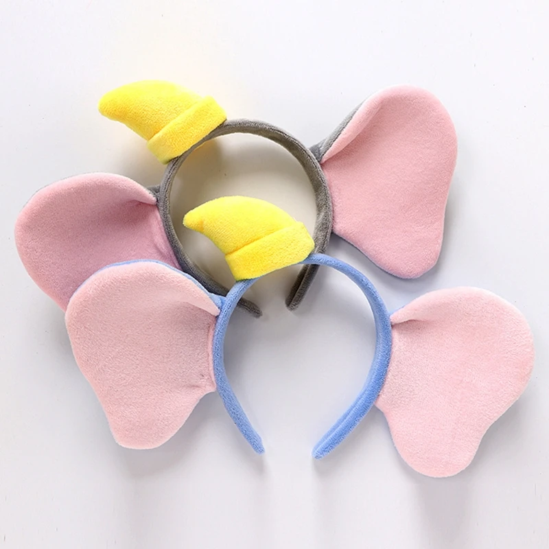 

Soft Elephant Ears Headband Cartoon Hair Hoop Washing Face Makeup Plush Animal Hairbands Party Decor Supplies