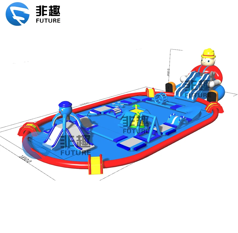 Inflatable Amusement Water Park Hot Giant Inflatable Commercial Water Park Slides Game With Pool For Child And Adult Cheap