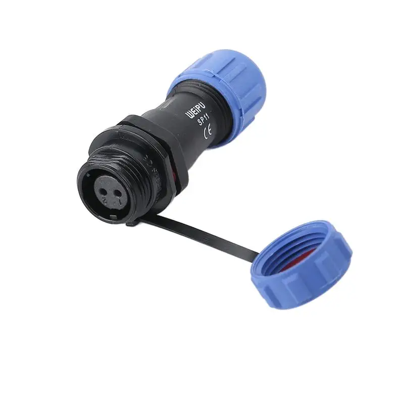 Waterproof Industrial Electrical Connector with Weld Wire Panel, IP68 Rating