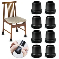 Silicone Chair Leg Caps with Felt Pads - Furniture Floor Protectors (Set of 8) (Diameter 25 - 35mm)