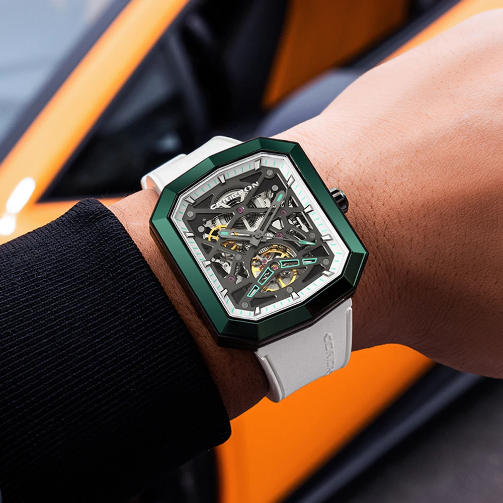 New Luxury Brand Automatic Watches Square Design Waterproof Watches Mens Sport Stylish Mechanical Wristwatches Relogio Masculino