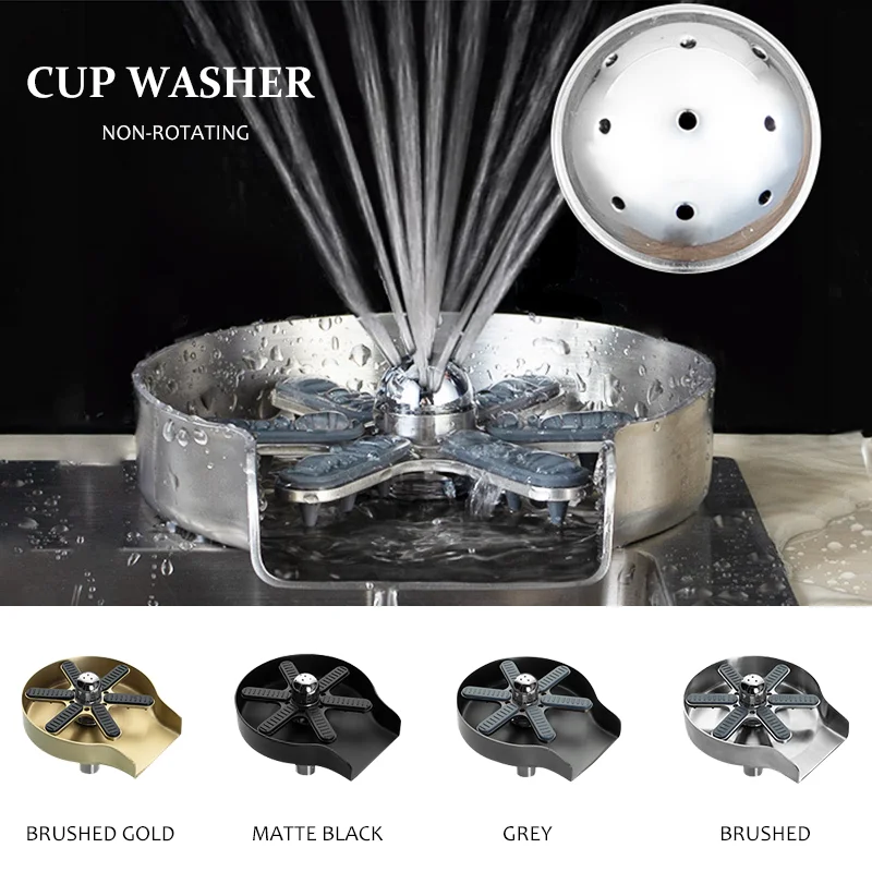 Stainless Steel High Pressure Glass Washer Automatic Glass Washer Bar Beer Coffee Milk Jug Glass Washer Kitchen Sink Accessories