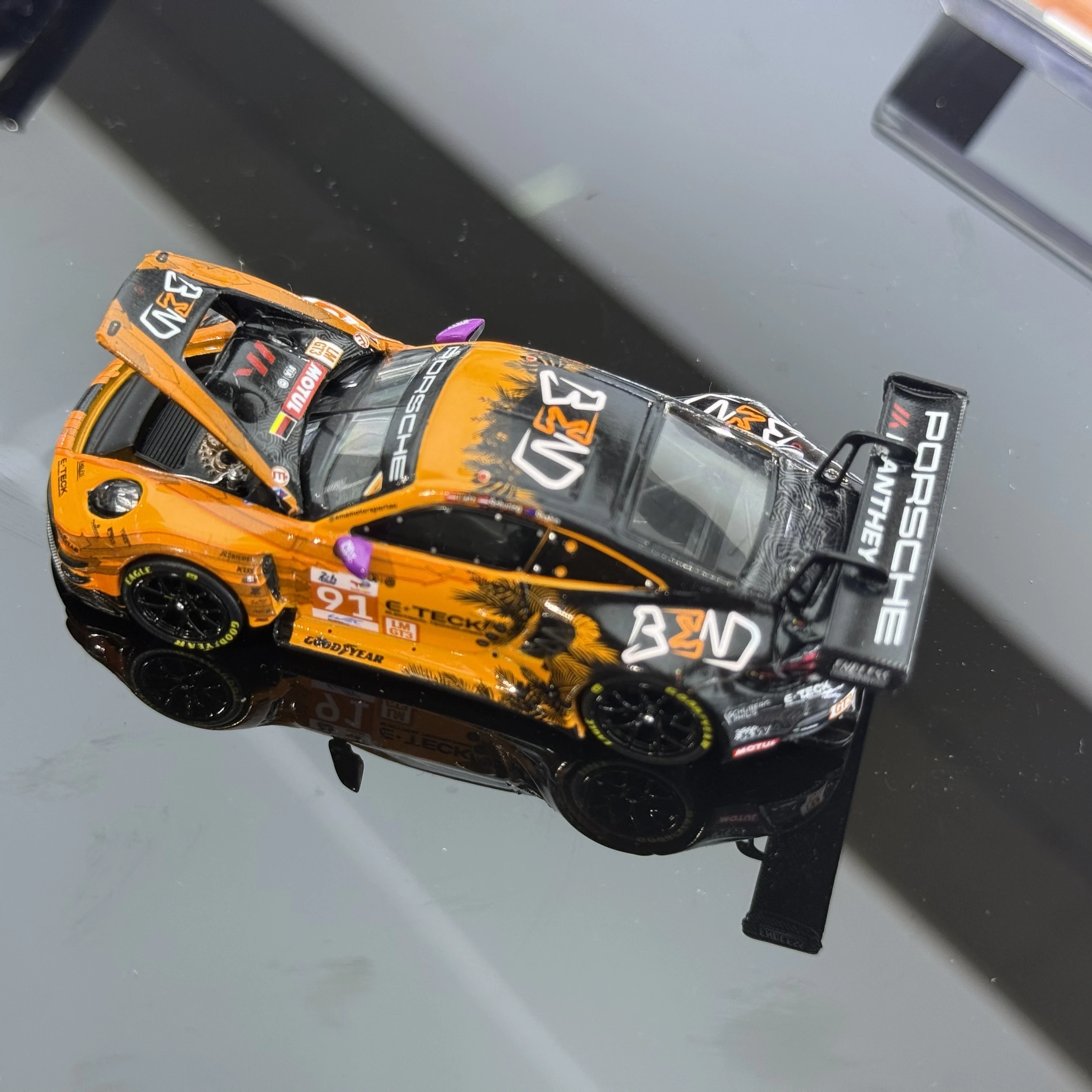 트렌드 하비 1:64 포르쉐 911 GT3 R - 르망 24시간 2024 91 (챔피언) 합금 다이캐스트 자동차 모델