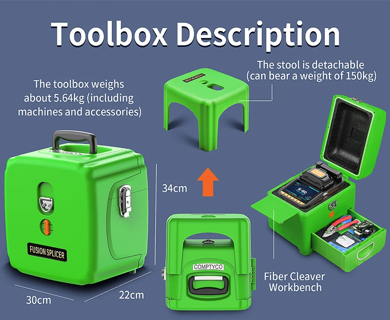 S-90 Fiber Optic Fusion Splicer 6 Motors Multilingual Touch Screen FTTH Optical