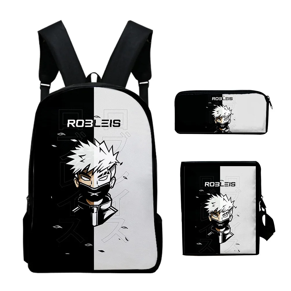 Popular Youthful Robleis IUTU 3D Print 3pcs/Set Student Travel bags Laptop Daypack Backpack Shoulder Bag Pencil Case