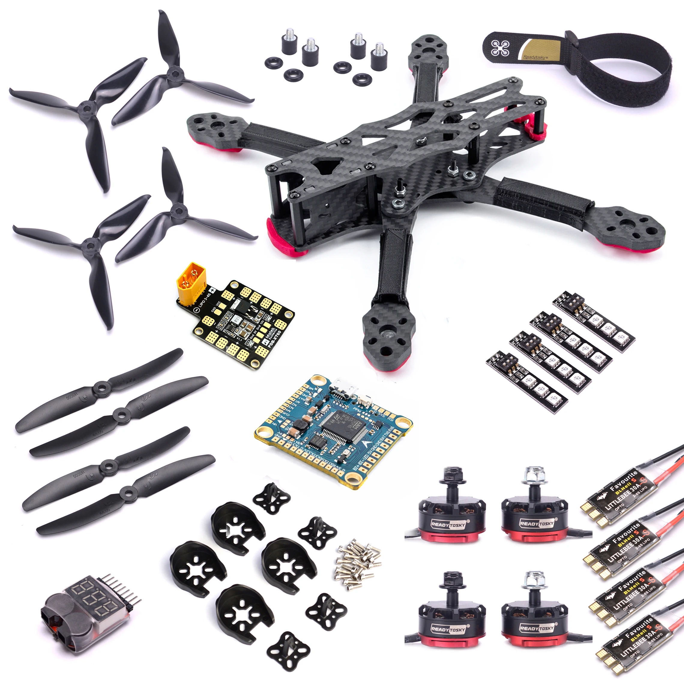 

5inch 225mm Carbon Fiber Frame F4 V3S Plus Flight Control RS2205 2300KV Motor Littlebee 30A-S BLHeli for APEX5 APEX FPV Combo