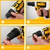 LYUWO Rechargeable Electric Hand Drill, Pistol Drill, Electric Screwdriver, Household Impact Hand Drill Tool,Use MT Battery 6