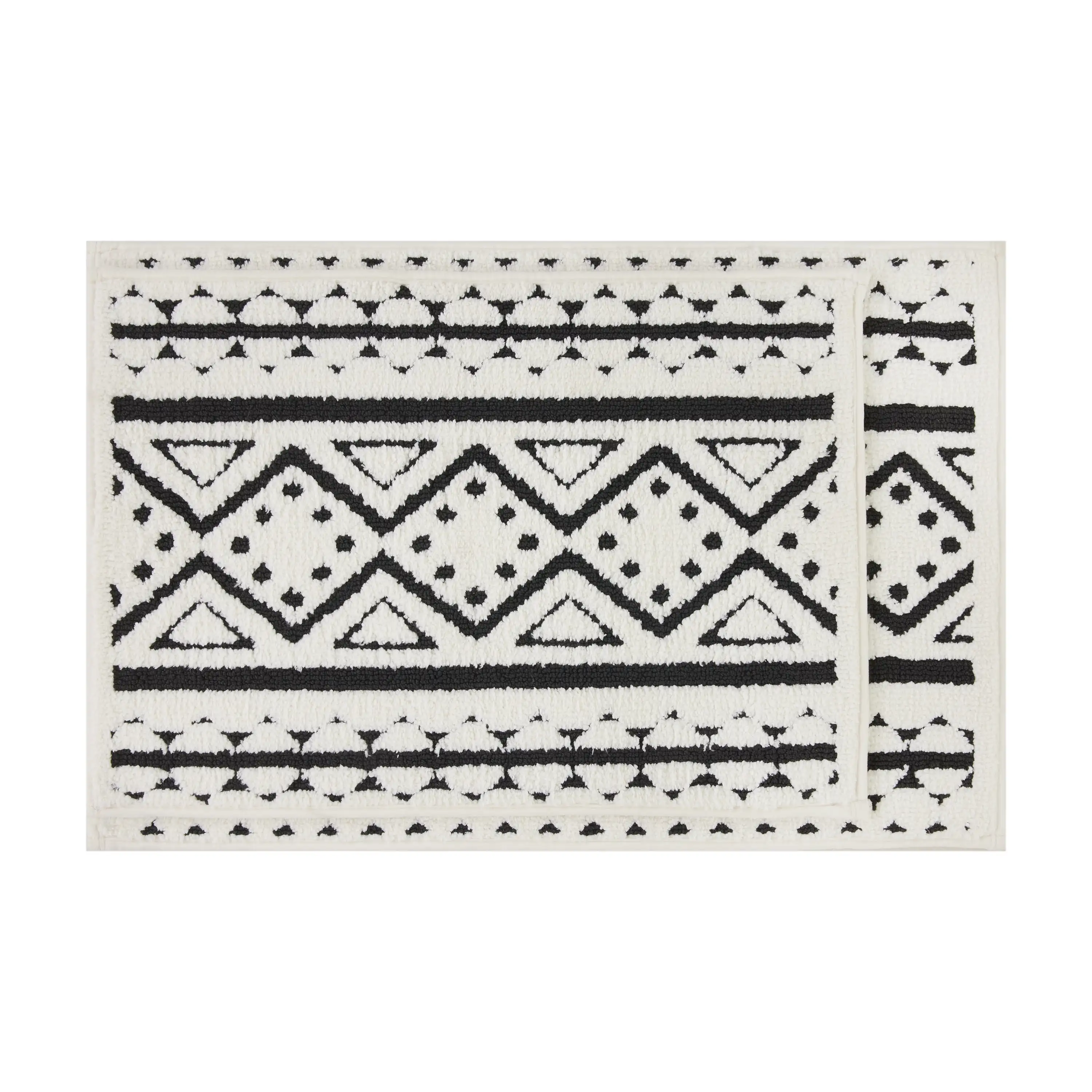 

Комплект шикарных ковриков для ванной комнаты Better Home & Garden Boho-цвета слоновой кости/черный-комплект из 2 предметов