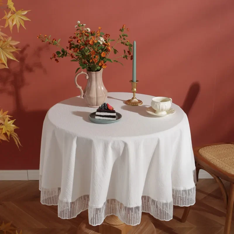 TOVAGLIA BIANCA RICAMATA floreale corridore doily festa matrimonio raso