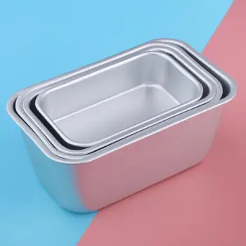 Aluminum Alloy Bakeware Loaf Pan Toast Cheese Chocolate Box Brownie Baking Rectangle Brick Cake DIY Baking Tray Roast Tin 1
