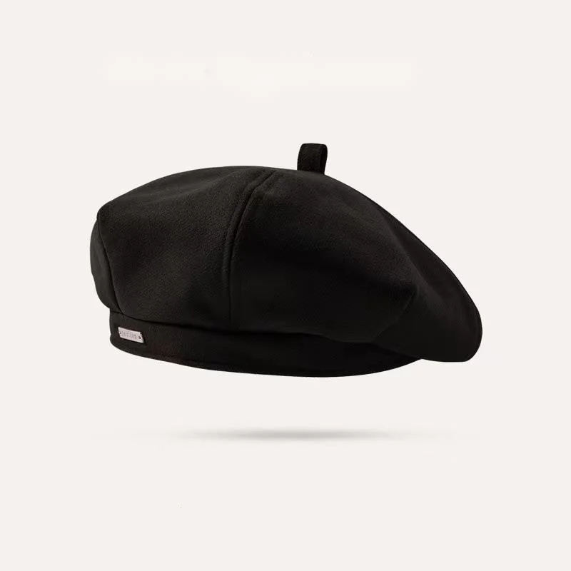 New Octagonal Hat, Women's Autumn/winter Woolen, Japanese Fashionable Belle Hat, Retro Versatile, Small Face Showing, Instagram Red Painter Hat_voghion.com