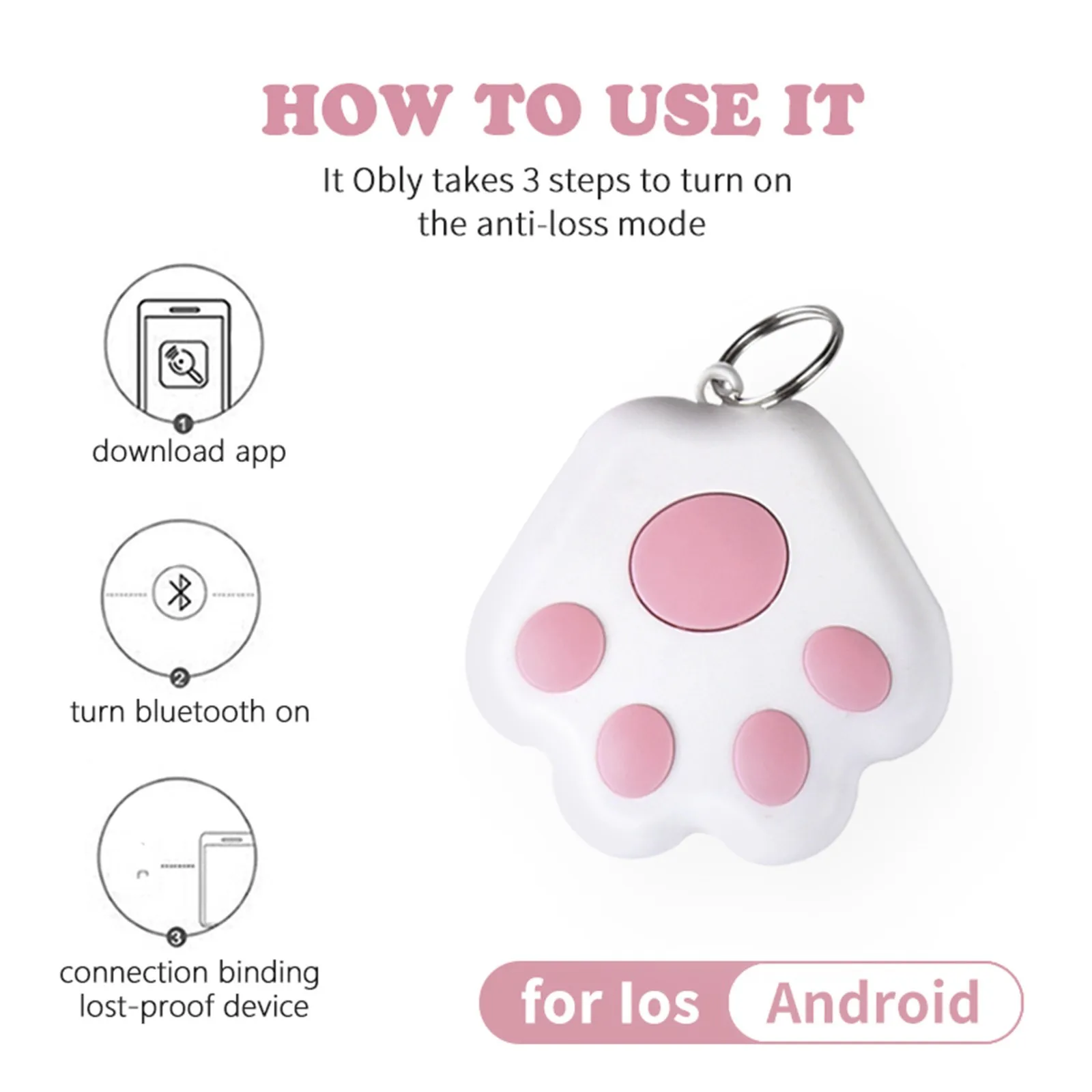 Smart GPS Tracker Bluetooth-compatible Locator Tracer For Pet Dog Cat Kids Car Wallet Smart Tag Anti-Lost Key Ring Accessories gps locator key finder anti lost tracker anti lose tracker item locator anti lost locator key chain locator