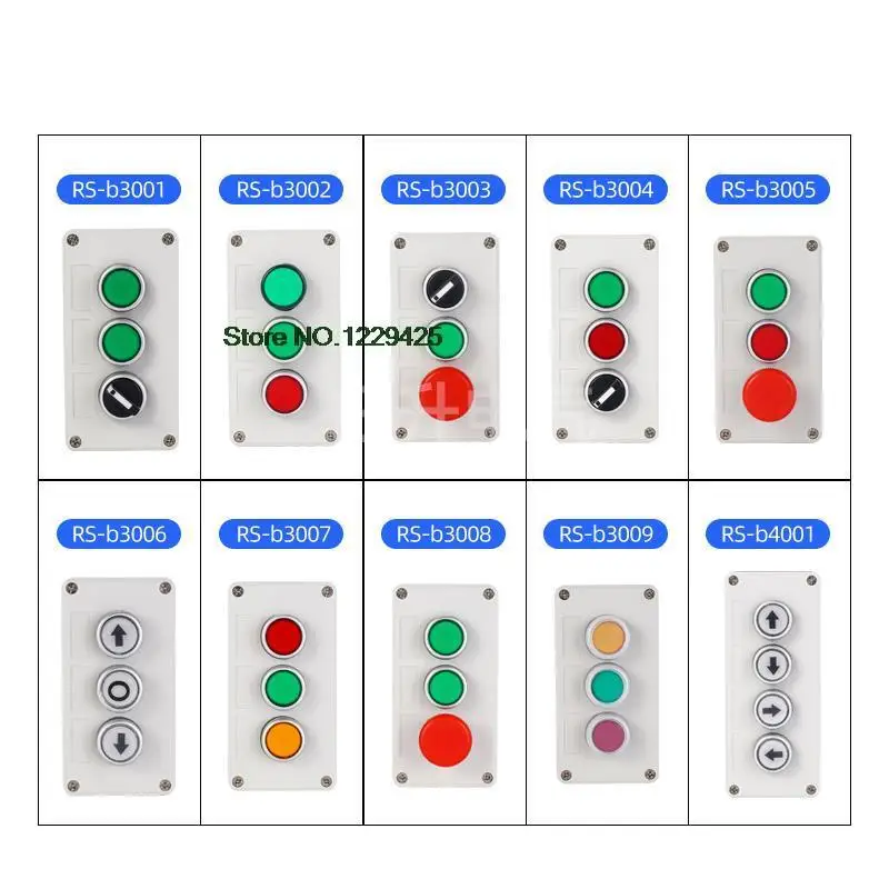 3 Way Waterproof Push Button Switch Box Momentary Mounting Hole 22Mm Stop Start  Elevator Power Control Box Outdoor
