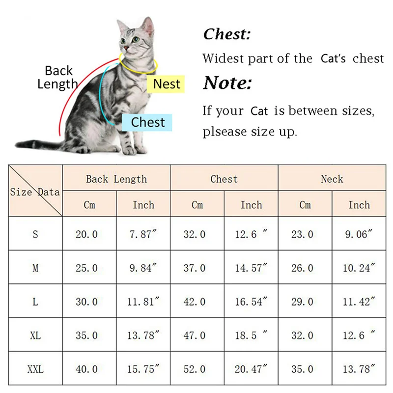 Korean Style Sphynx Cat Sweater for Cats Measurement sizing