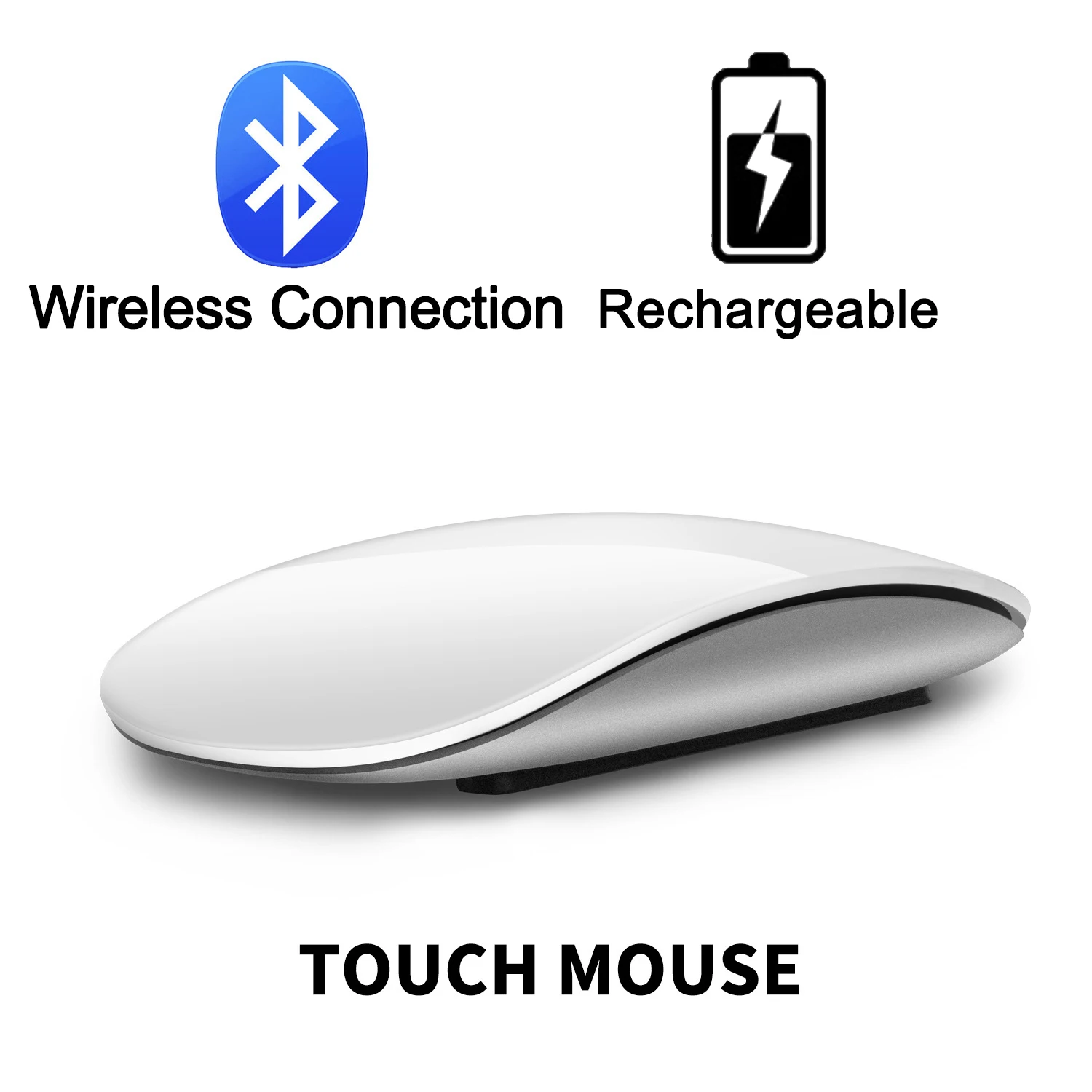 Wireless Mouse Touch Control BT Wireless Mouse Rechargeable All-in-one Body Mice for Windows Mac iOS Android Laptop iPad Macbook