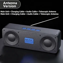 Compact Wireless Bluetooth Speaker with TF Card Slot for Indoor and Outdoor Use (Blue - antenna)