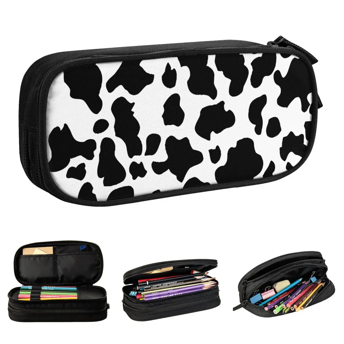 

Cow Print Pattern Pencil Cases New Animal Pen Bag Student Big Capacity School Supplies Gift Pencilcases