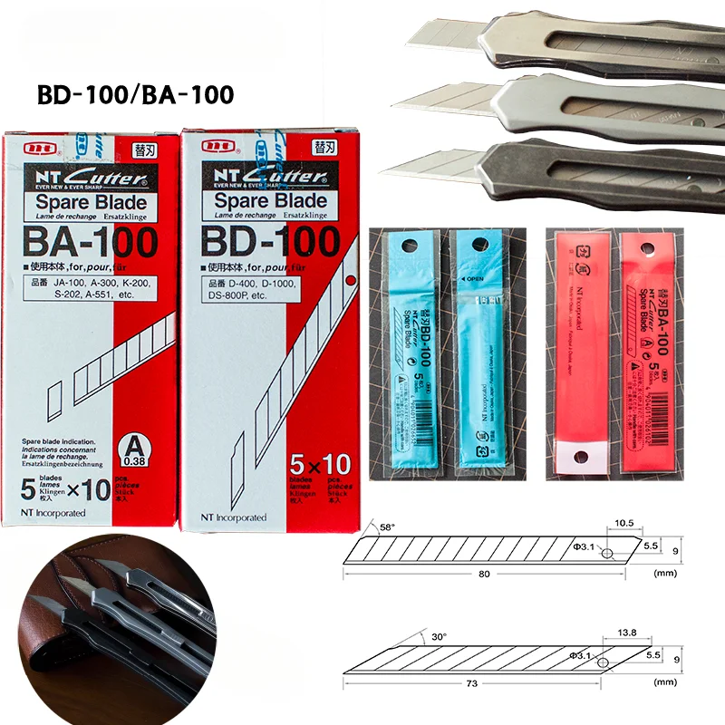5 Piece /50 Piece/bag Utility Knife Replacement Blade 60 Degree 30 Degree Knife Head DIY Handmade Leather Durable Blade