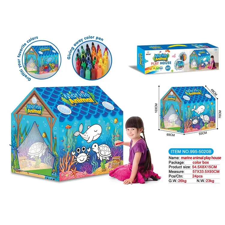 Indoor Outdoor DIY Drawing Doodle House For Childrens Creative Art Activities Family Bonding Camping Kids Hand Painted Play Tent