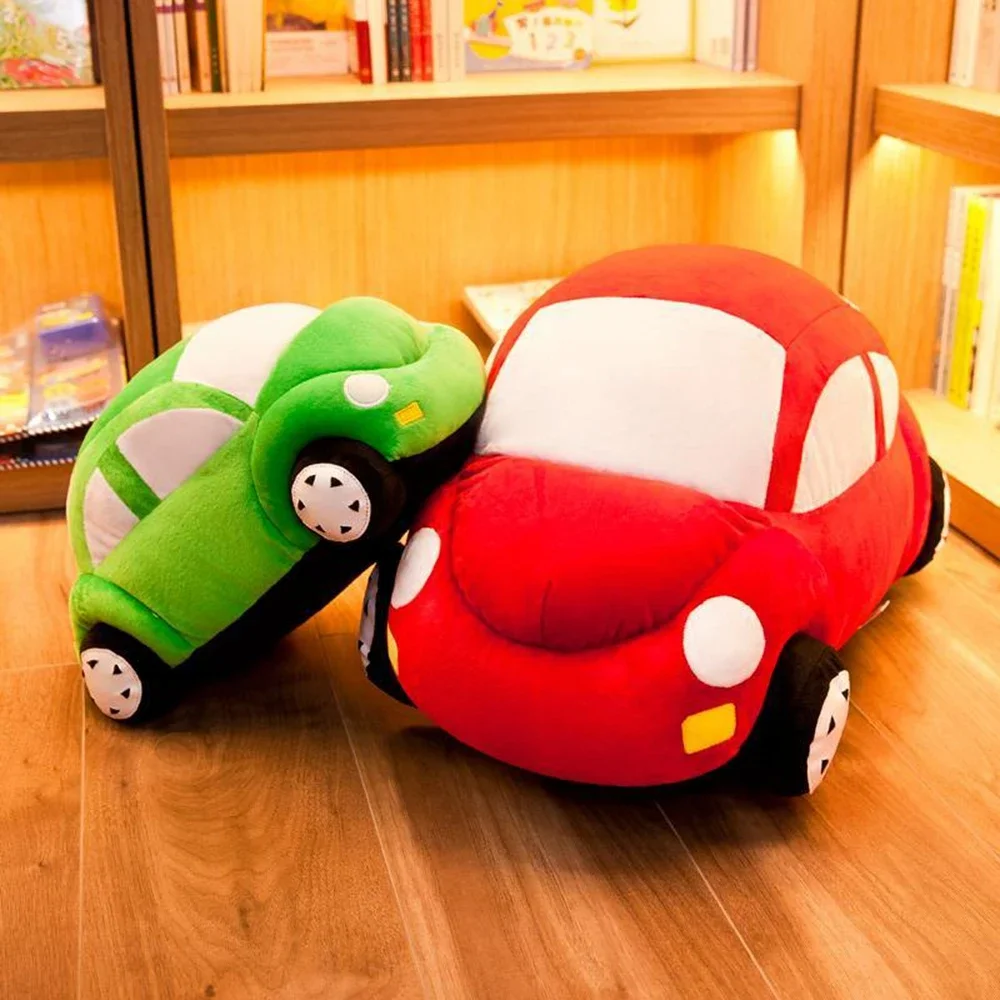 35CM Simulation Car Plush Toy Headlights Four Wheels Multi-Color Small Car Send Boy's Birthday Gift Develop Hobby plush toys