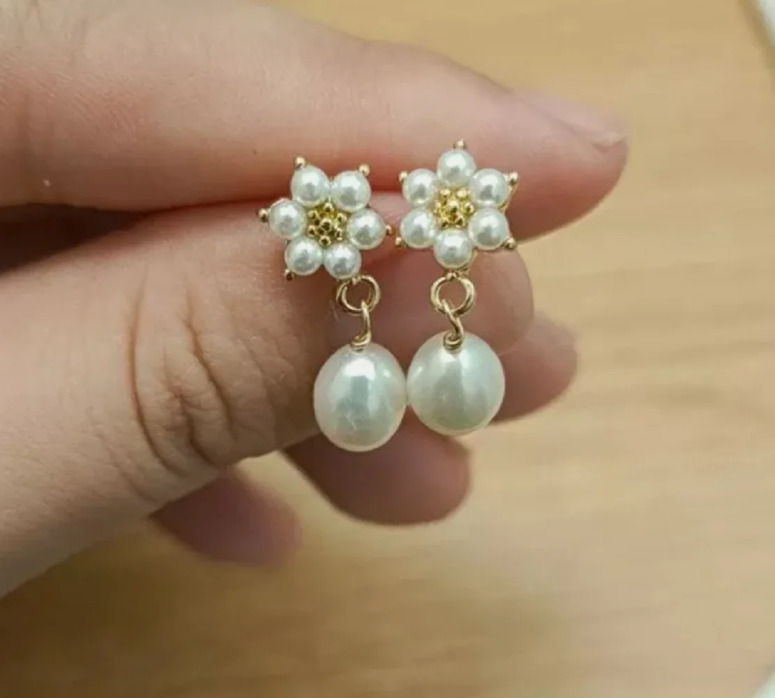 

Perfect Natural AAA South Sea White Pearl Earrings