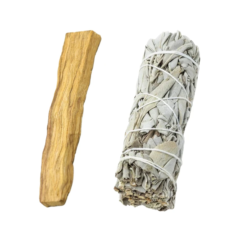 Lutabuo Encens de sauge blanche, bâtonnets de taches, feuilles pures,  Purification à domicile, aromathérapie