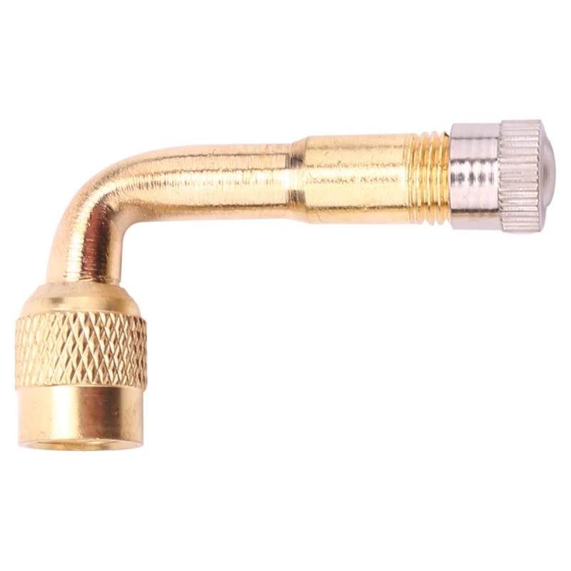 90 Degree Bend Tire Valve Extension Adapter, Brass Air Tyre Extension