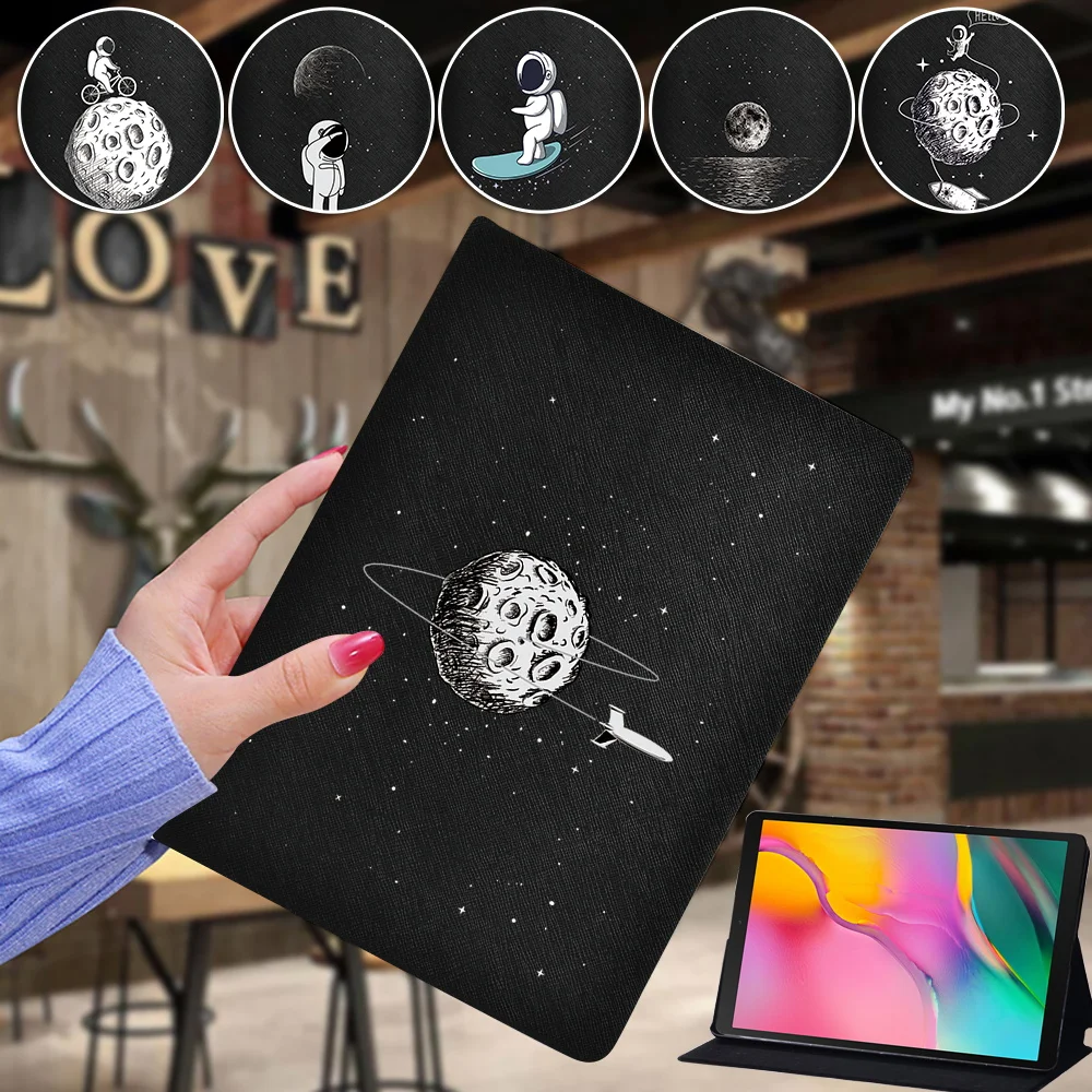 Custodia Per Tablet Per Samsung Galaxy Tab S7 11/Tab S6 Lite 10.4/S6 10.5/S5E 10.5/S4 10.5 Pollici Astronaut Print Cover Antiurto