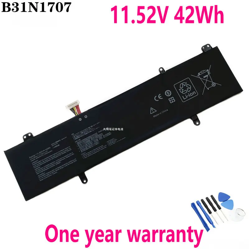 

11.52V 42Wh B31N1707 Laptop Battery for ASUS VivoBook S14 S410 S410UA S410UQ-NH74 S410UF S4200U S4200UQ S4000V X411U