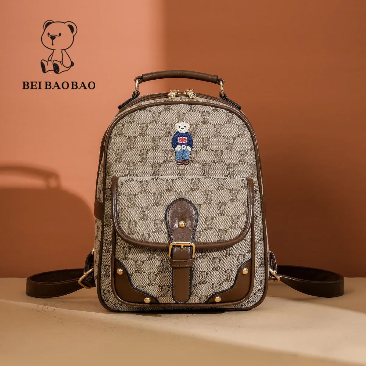 Beibaobao 2024 New Fashionable Large Capacity Bag Trendy Casual Backpack Design Sense Women's Backpack Женская сумка 4