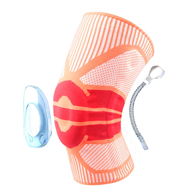 Tcare 1 Piece Professional Compression Knee Brace Support for Arthritis Relief, Joint Pain, ACL, MCL, Meniscus Tear Post Surgery Orange Red - 1 Piece