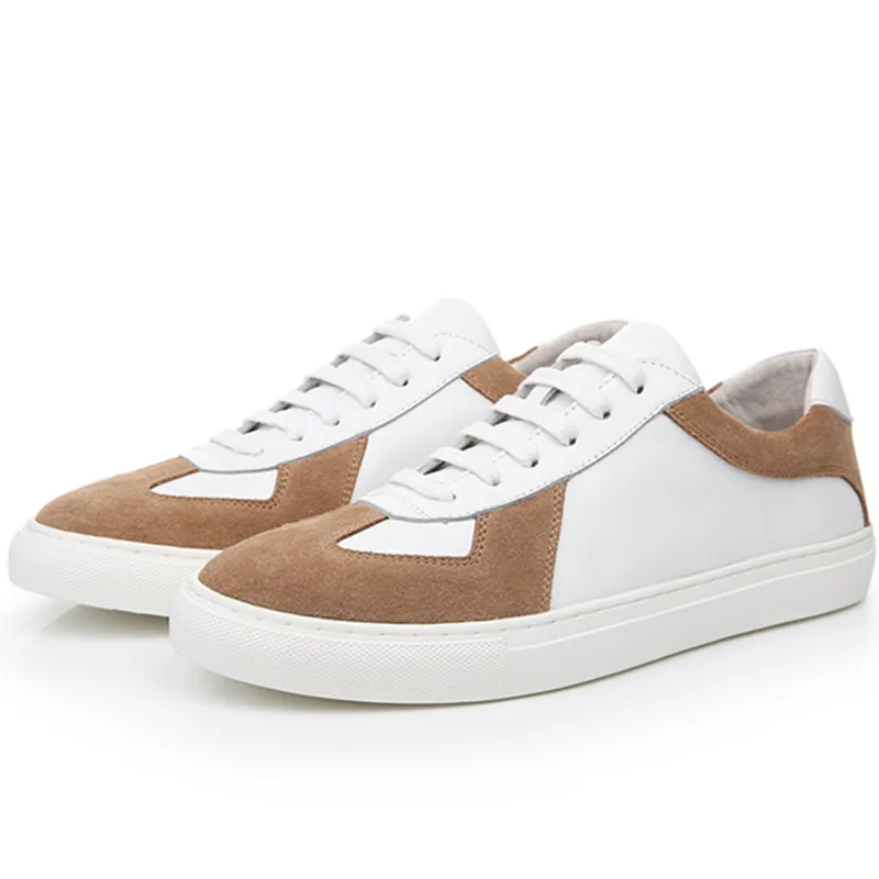 

Summer Handmade Breathable White Lace up Casual Shoes Flat Trendy and Versatile Suits Fashion Board Shoes for Man Free Shipping