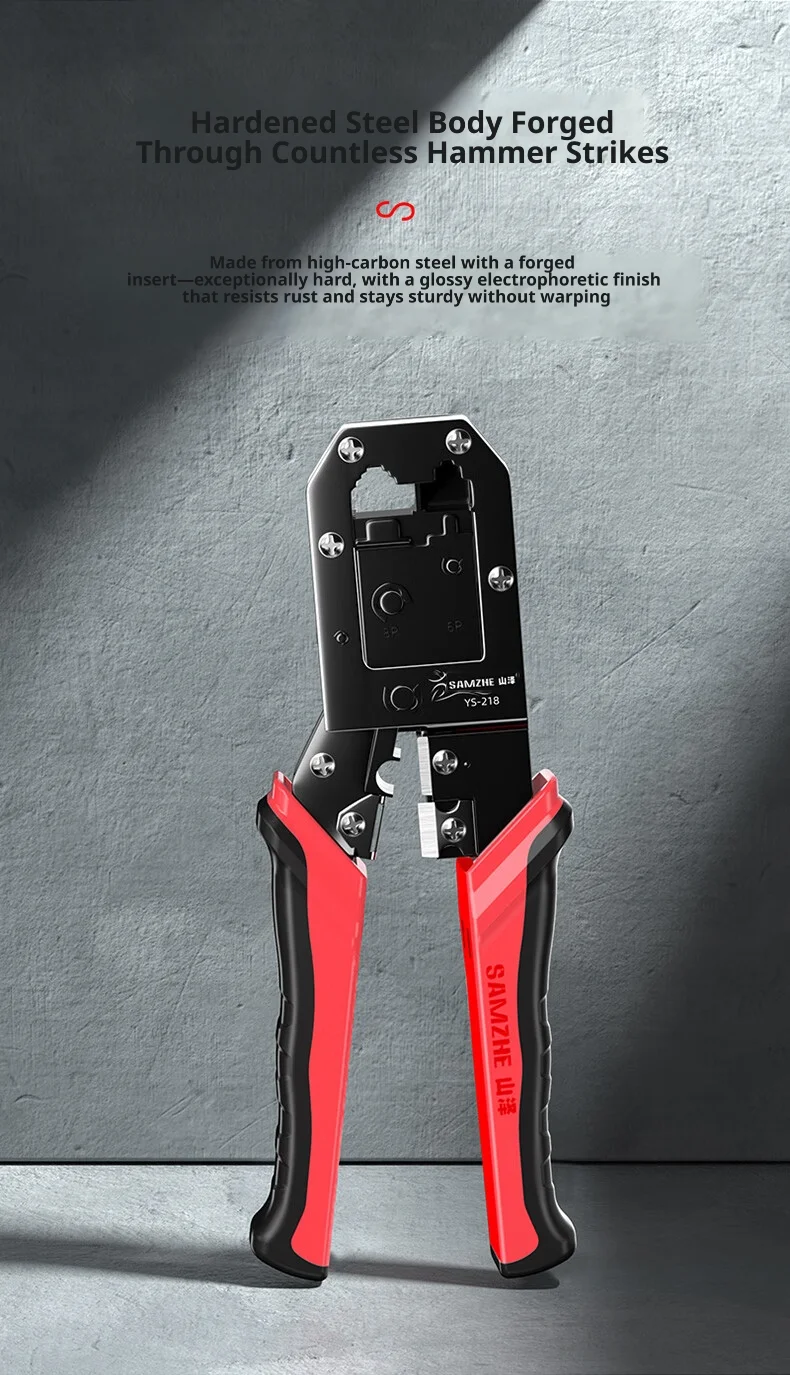 SAMZHE Multifunktionale Netzwerkkabel-Crimper RJ45 Crimpzange für CAT5e/6/7/8 8P/6P/4P Kraftsparende Ethernet-Kabelzange – Detail 4