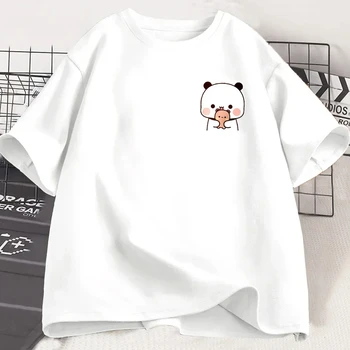 Panda Bear Bubu Dudu Fashion Funny Couple T-shirt Women Fashion Casual Sleeve Clothing Harajuku Short Sleeve Casual 1