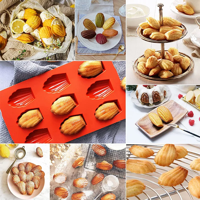 20 Even Madeleine Shell Silicone Madeleine Cookie Mold 100% Platinum  Silicone Shell Biscuits Cake Bakeware Tools