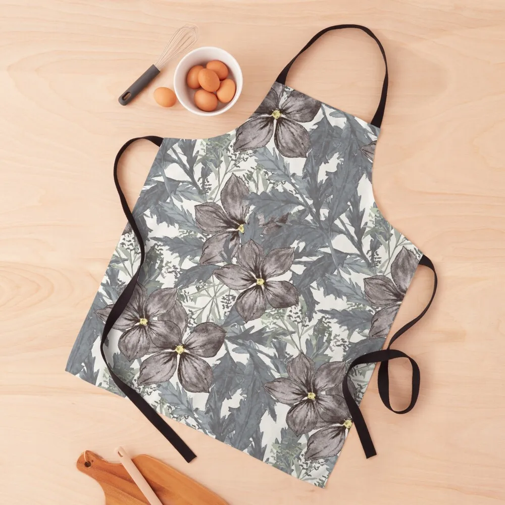 

Indigo Wildflower Pattern Apron Art esthetician Kitchens Woman Apron