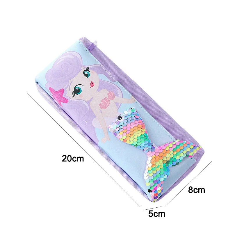 Mermaid Pencil Case Estuche Escolar Pencil case School Supplies Sequins Pencil Pouch Kawaii Stationery Pencil Cases For Girls