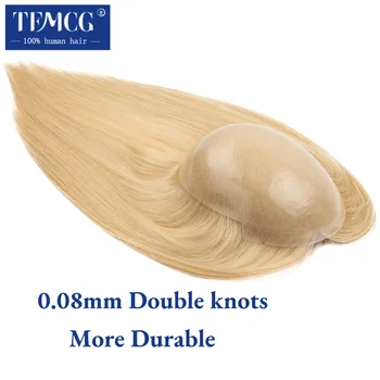 Topper per le donne Durevole annodato Skin100% cuticola cinese Remy Parrucche vergini per capelli umani Topper dritto Posticci setosi per donna