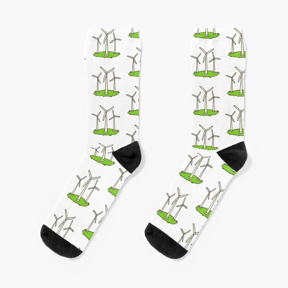 Wind Turbines Socks gym christmass gift custom Socks Ladies Men's