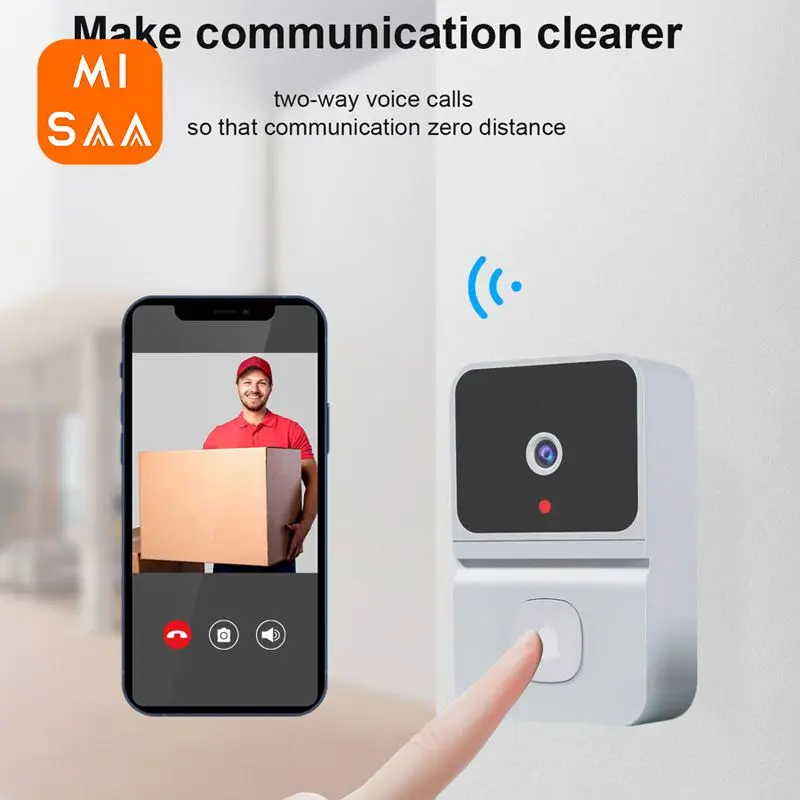 Bel pintu pintar portabel tuya wifi lensa sudut ultra lebar aplikasi