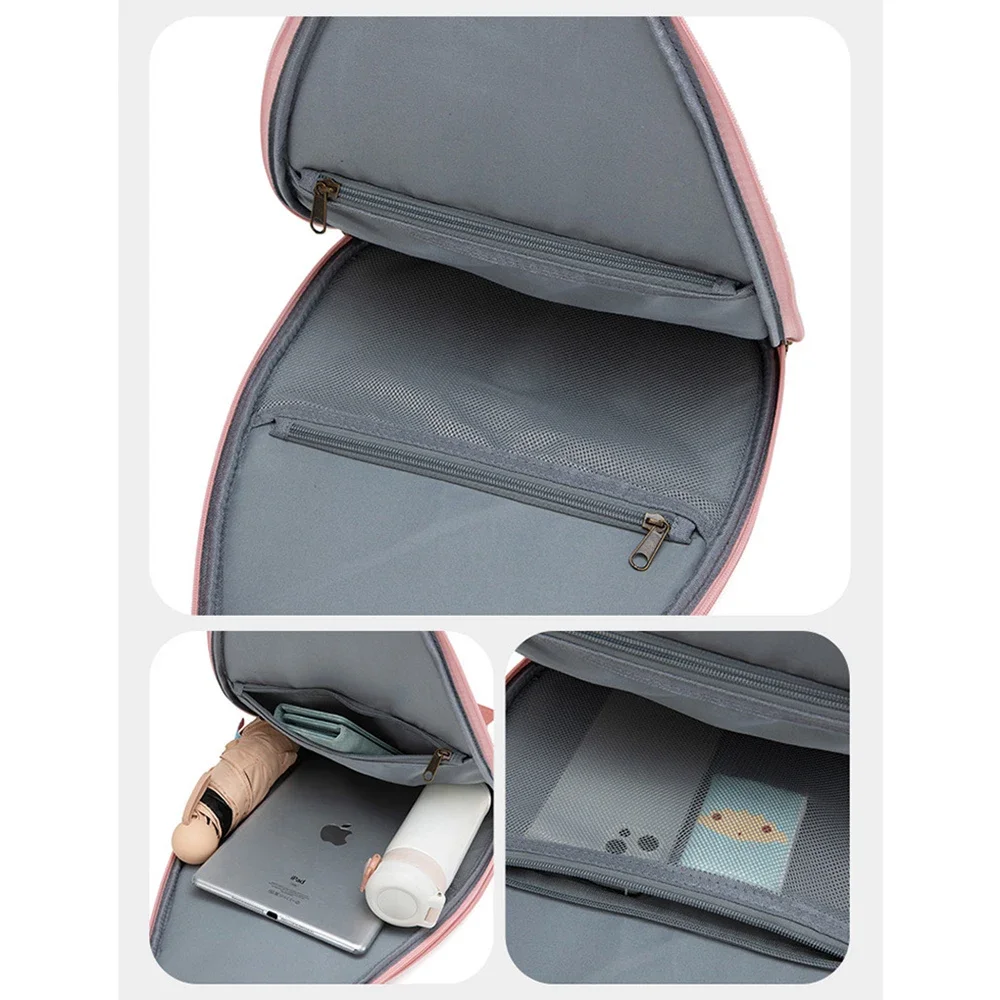 Nahaufnahme des verstellbaren Schultergurts und des gepolsterten Netzgewebes