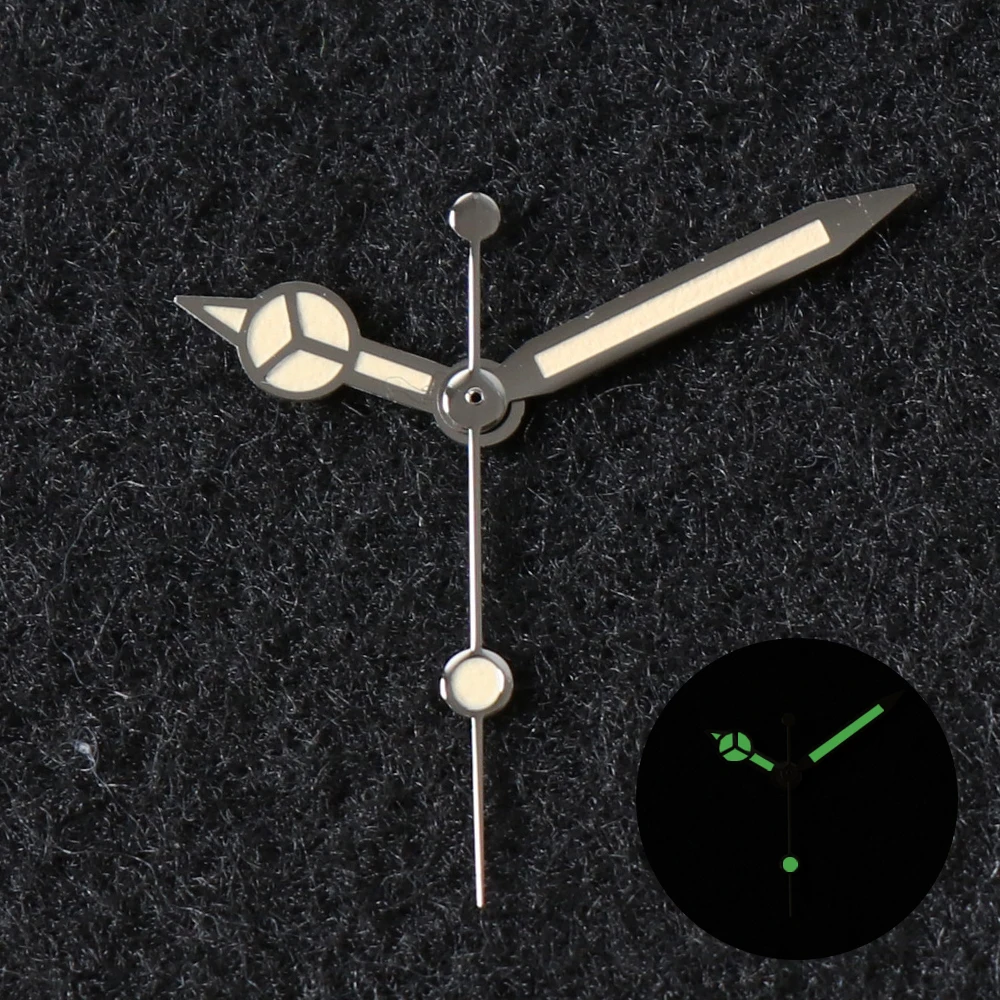 Green Lume Vintage Silver Gold Watch Hands