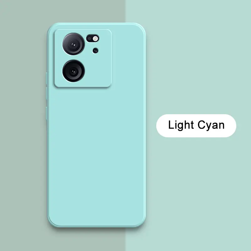 Square Liquid Silicone Waterproof Phone Case with Camera Protection - Soft Back Cover