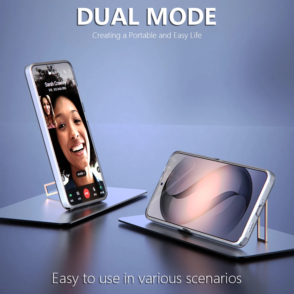 Crystal Clear Shockproof Kickstand Phone Case with Slim Protective Shell