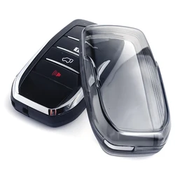 Car Key Cover Case Black Transparent Key Fob Case Cover For Toyota For Corolla Cross For RAV4 Prime For Mirai For Land Cruiser