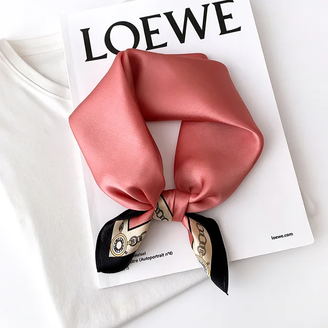 Scarf 100% Silk Bandana Women Square Scarves Wrap Kerchief Mulberry Spring Fashion Luxury High Quality Headband Hijab Shawls 17301-3